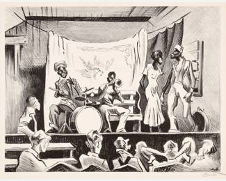 2. Thomas Hart Benton "Minstrel Show" Lithograph (1934)