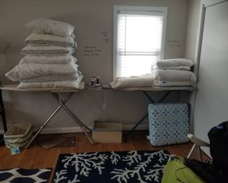Bed pillows; blankets