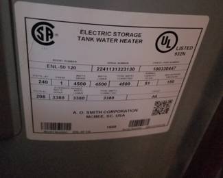 ELECTRIC hot water heater