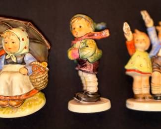 Saluting Auf Wiedershen figurine, and Girl Smiling Through Umbrella