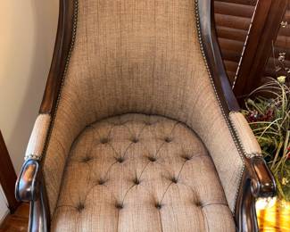 Ernest Hemingway Anson Accent Chair with animal print sides and back