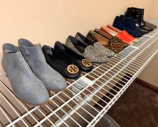 Ladies' size 8 shoes, including Michael Kors, Tori Burch, Clarks