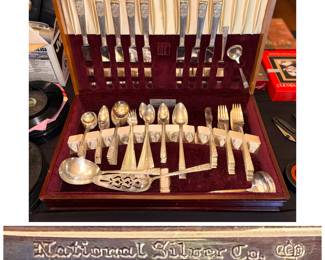 National Silver Co. flatware set in chest