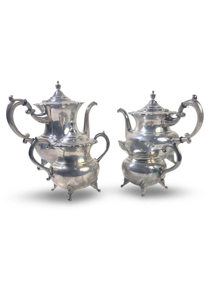 (4pc) Lavish Sterling Silver Victorian Style Tea Set
