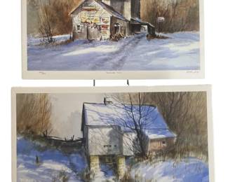 Set (2) Signed John Joy “Mill" Series Prints

