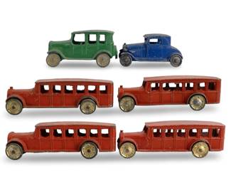 6pc Vintage Tin Tootsie Toy Cars
