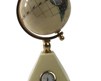 Semi Precious Stone Mini Quartz Clock Globe

