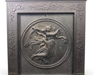 Neoclassical Thorvaldsen Cast Iron Fireplace
