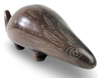 Signed Tonala Mexico Etched Folk Art Figure
