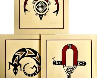 Lot (3) "Hope Pottery Design” Lithograph Prints
