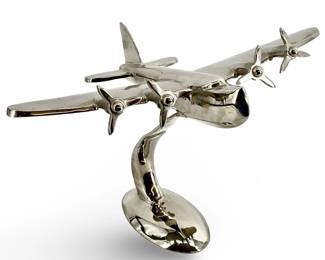 Aluminum Propeller Powered Chrome Plane
