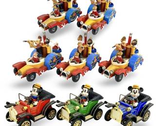 8pc Mickey Mouse & Corgi Popeye Go-Karts
