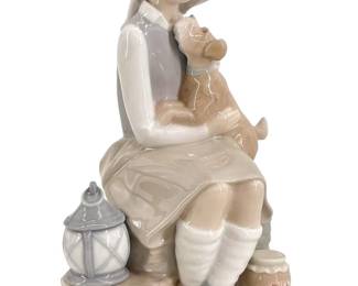 Lladro Porcelain ‘Girl with Dog and Lantern'
