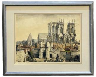 Signed Michael Reilly Vintage Watercolor Painted
