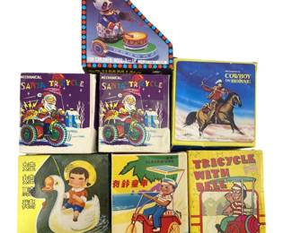 7pc Vintage Wind-Up Tin Toys/ Box
