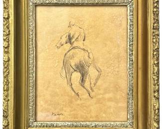 Signed Edgar Degas Horse Jockey Lithograph
