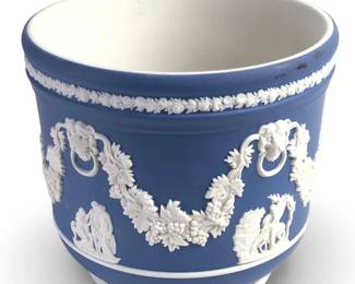 Vintage Blue Wedgwood Embossed Jardiniere
