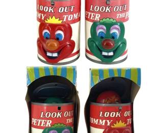 4pc Vintage Marx D. Dean Vegetable Cans
