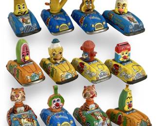 12pc Marx Toys Tin Friction Cars
