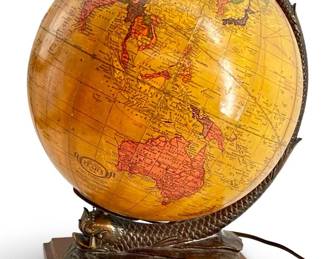 Vintage Cram’s Illuminated World Globe Lamp
