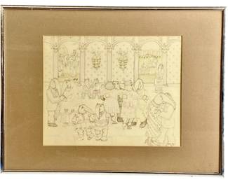 Original Watercolor By Amy Myers Anteater Wedding
