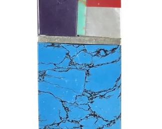 Native American Multi Stone Silver Inlay Money
