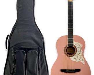 1993 JG-100-PK Johnson Pink Acoustic Guitar
