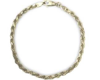Vintage Sterling Silver Rope Chain Bracelet
