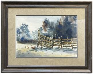 Signed James N. Watercolor Landscape
