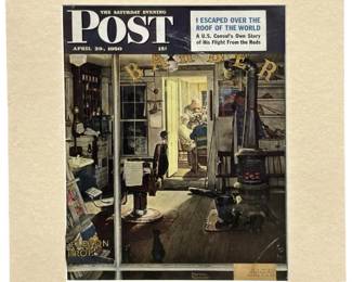 Matted Norman Rockwell Saturday Evening Post Cover
