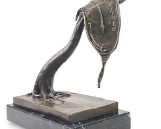 Signed Salvador Dali Melting Clock Bronze

