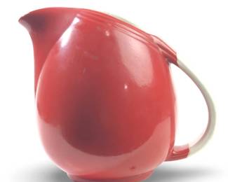 Vintage Hall Pottery Art Deco Red Pitcher
