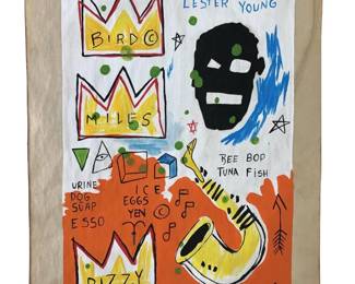 Attributed Jean-Michel Basquiat Mixed Media
