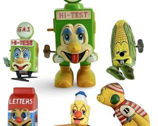 6pc Wind-up Marx & Yone Tin Toys
