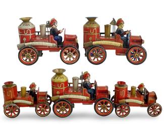 5pc Vintage Tin Fire Trucks
