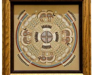 Signed Vintage Native American Sand Art
