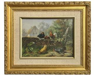 Signed M. Lamar Farm Oil on Panel
