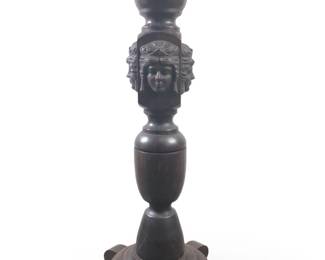 Hand Carved Wood Figural Plant Stand
