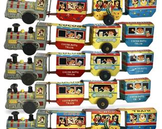 5pc Vintage Linemar Tin Toy Trains
