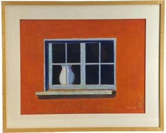 Signed Pastel Exterior Window
