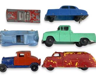 6pc Vintage “Tootsie Toy" Tin Cars
