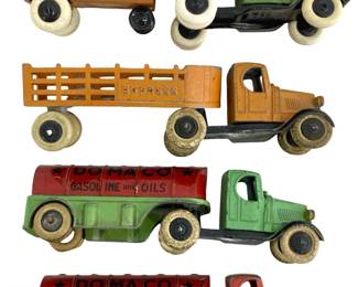 4pc. Vintage “Tootsie Toy" Tin Truck Collection
