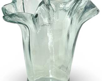 Hand Blown Lebanon Glass Fluted Vase
