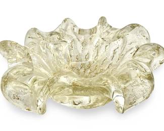 Gold Speckled Art Glass Bowl
