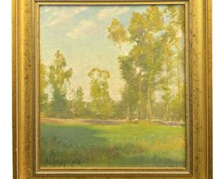 Signed Edward Edwards Oil Landscape on Panel
