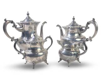 (4pc) Lavish Sterling Silver Victorian Style Tea Set
