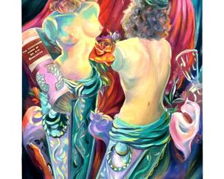 Signed J.S. Gerkin Surrealism Oil on Canvas
