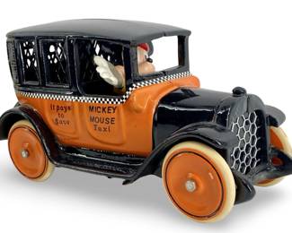 Mickey Mouse Arcade Cast Iron Taxi Cab
