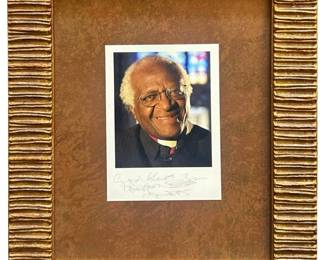 Desmond Tutu Nobel Prize Winner Autographed Photo
