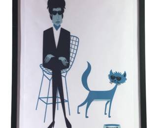 Josh Agle Shag Smoke Serigraph on Silk
